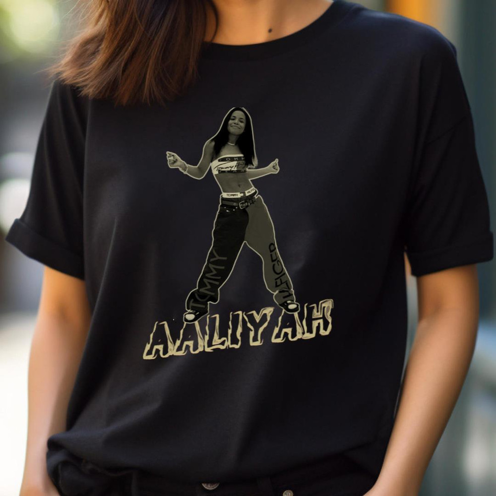 Aaliyah Black White Design - Unforgettable Aaliyah Songs PNG, Aaliyah PNG.jpg