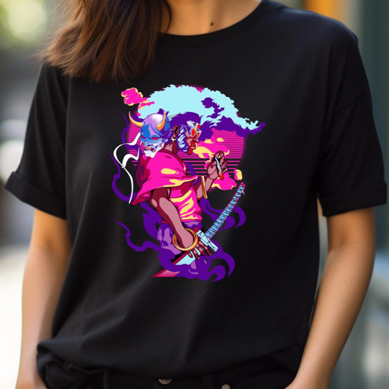 Neon Afro Samurai - Anime Samurai Heroes PNG, Anime Samurai PNG.jpg