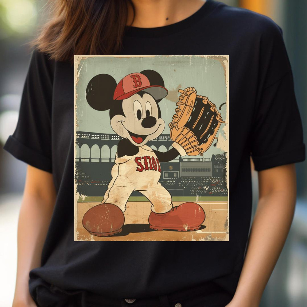 Mickey Confronts Boston Emblem Showdown PNG, Micky Mouse Vs Boston Red Sox logo PNG, Micky Mouse Digital Png Files.jpg