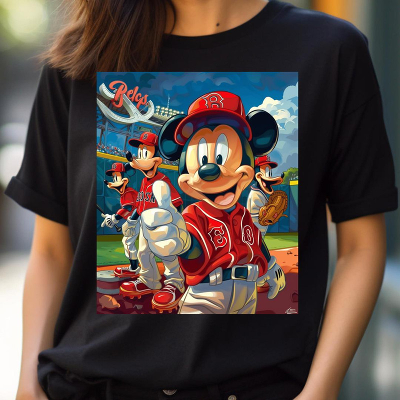 Cleats Vs Gloves Mickey'S Red Sox Face-Off PNG, Micky Mouse Vs Boston Red Sox logo PNG, Micky Mouse Digital Png Files.jpg