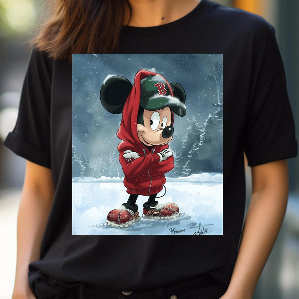 Rally Caps Ready Mickey Chases Sox Logo PNG, Micky Mouse Vs Boston Red Sox logo PNG, Micky Mouse Digital Png Files.jpg