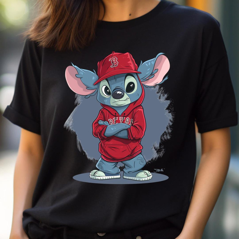 Extraordinary Tale Stitch Seeks Sox Victory PNG, Stitch Vs Boston Red Sox logo PNG, Stitch Digital Png Files.jpg