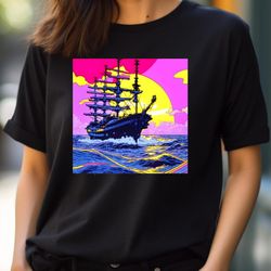 artistic pink pirate ship - caribbean pirates tales png, caribbean pirates png