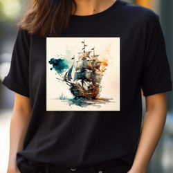 pirate ship watercolour - caribbean pirates lores png, caribbean pirates png