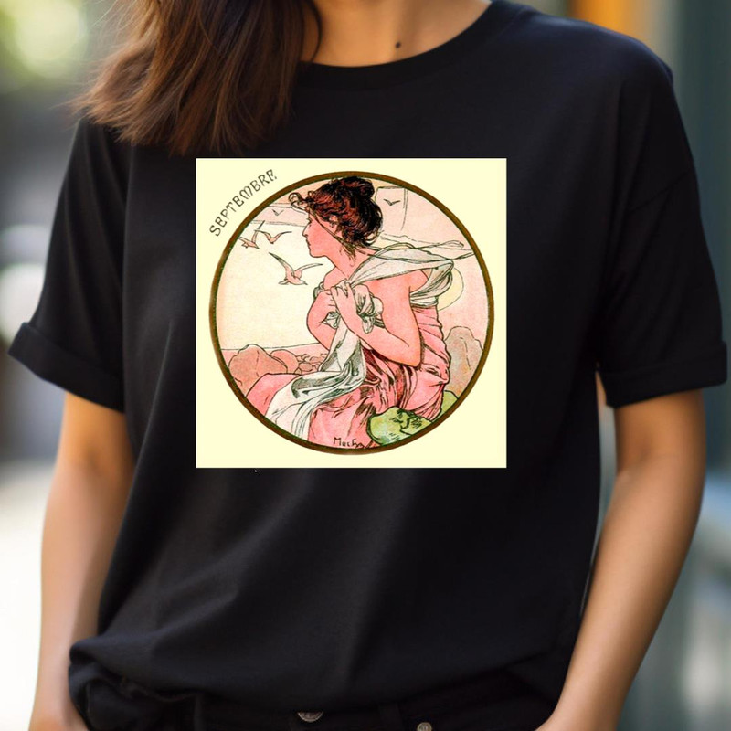 Art Nouveau September Calendar - Alphonse Mucha Prints PNG, alphonse mucha PNG.jpg