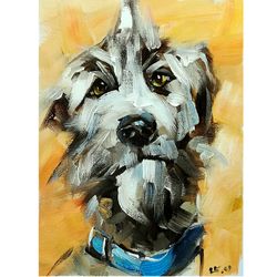 Dog Oil Painting Original Art Funny Animal Pet Portrait Impressionism MADE TO ORDER
