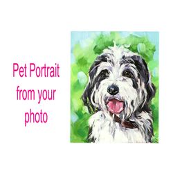 Custom Dog Cat Pet Portrait From Your Photo MADE TO ORDER