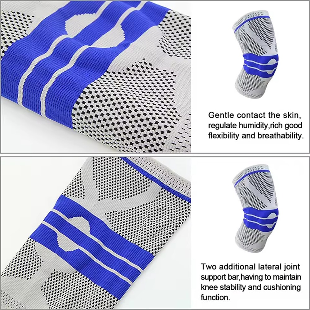 Silicone Patella Knee Compression Sleeve Arthritis Support Brace For Sports Joint Protection 3