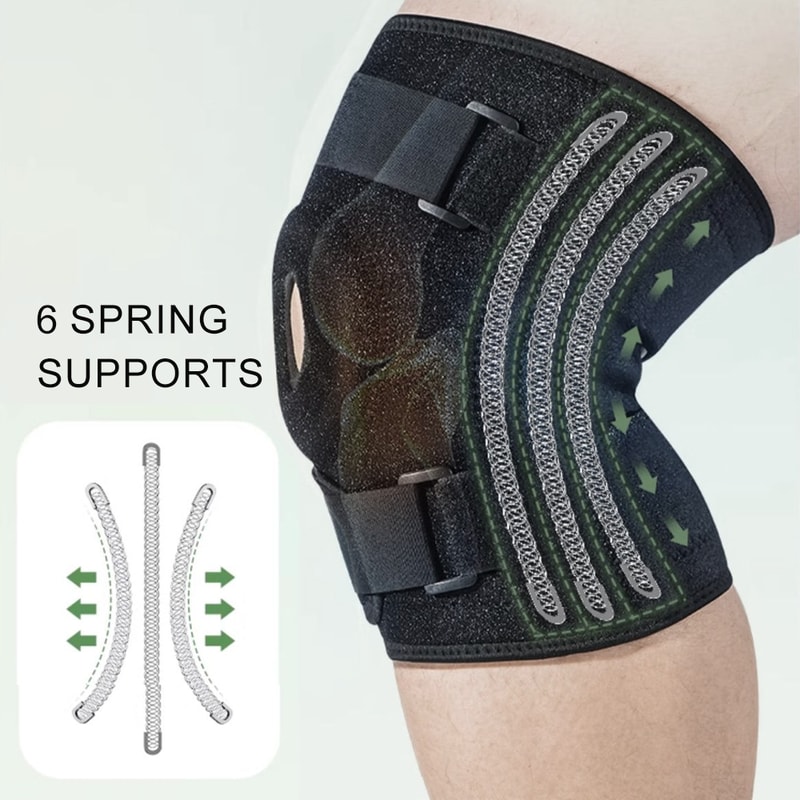 Plus Size Open Back Knee Brace with Side Stabilizers and Patella Support for Meniscus Tear Relief