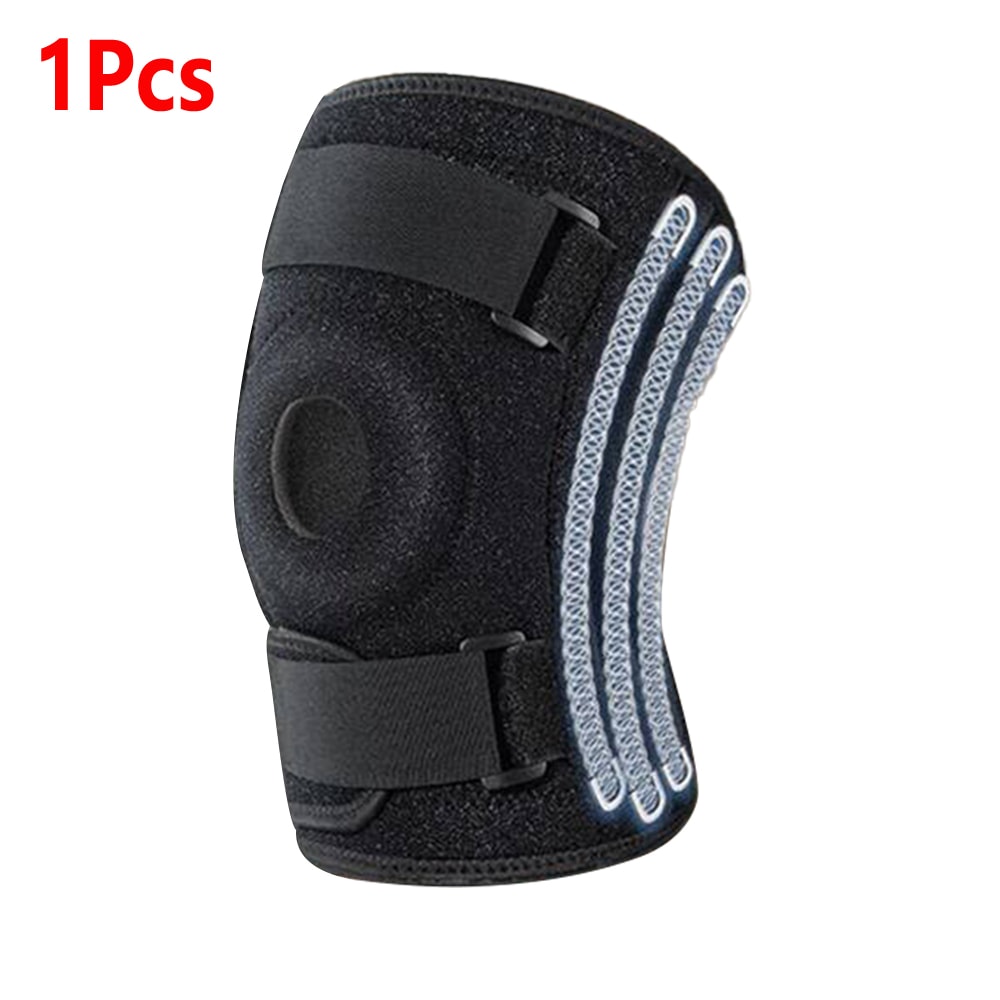 Plus Size Open Back Knee Brace with Side Stabilizers and Patella Support for Meniscus Tear Relief