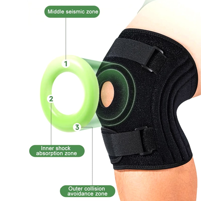 Plus Size Open Back Knee Brace with Side Stabilizers and Patella Support for Meniscus Tear Relief