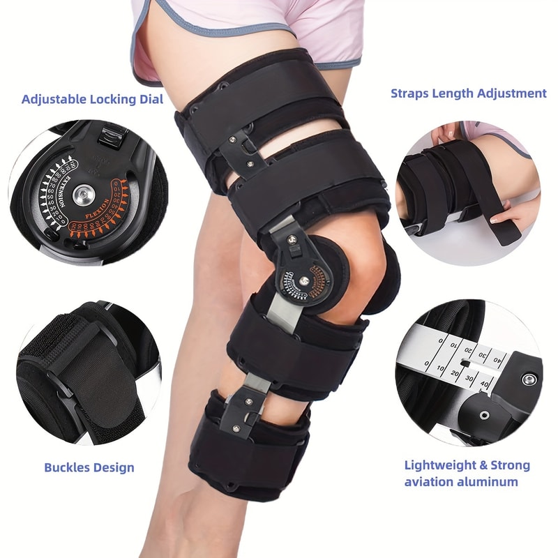 Adjustable Hinged Knee Brace With Button SpongeLined For Comfort Stabilizer For Injury Recovery 1