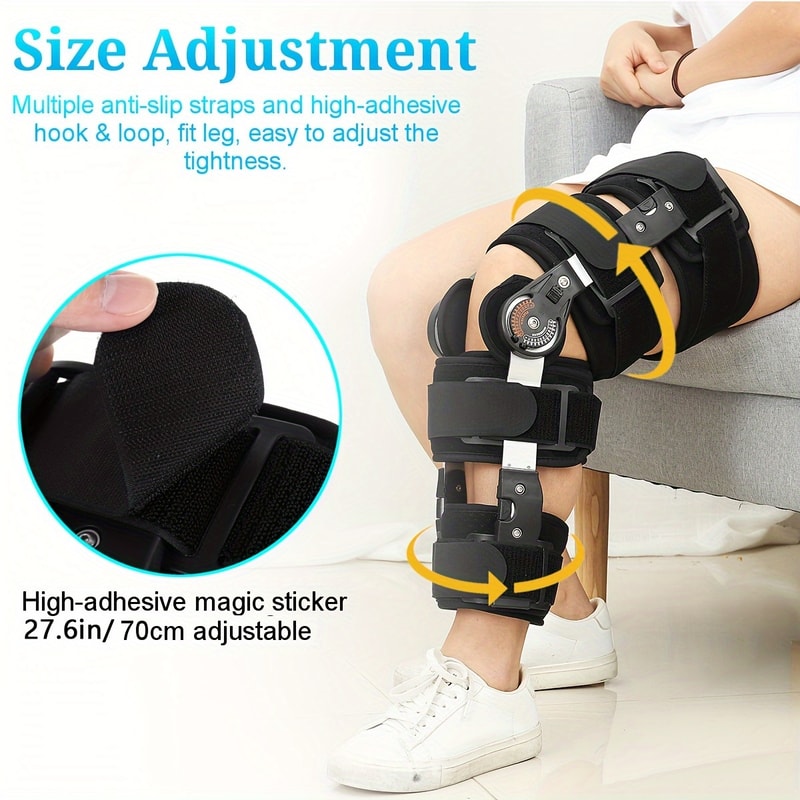 Adjustable Hinged Knee Brace With Button SpongeLined For Comfort Stabilizer For Injury Recovery 2