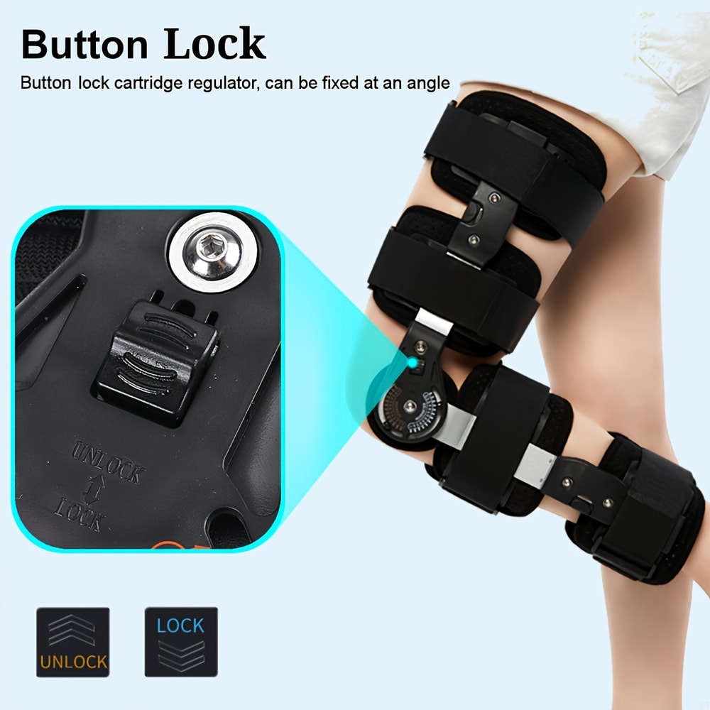 Adjustable Hinged Knee Brace With Button SpongeLined For Comfort Stabilizer For Injury Recovery 3