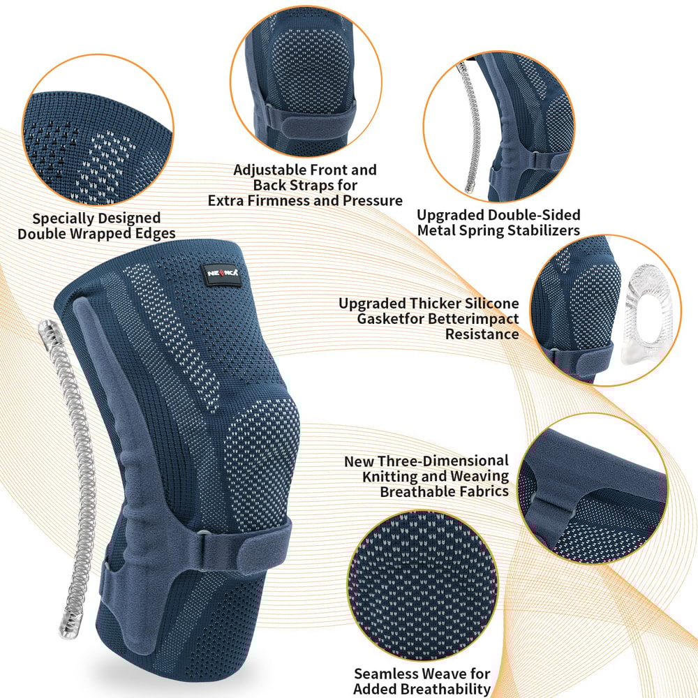 Knee Brace With Patella Gel Pad And Side Stabilizers Compression Sleeve For Running ACL Support And