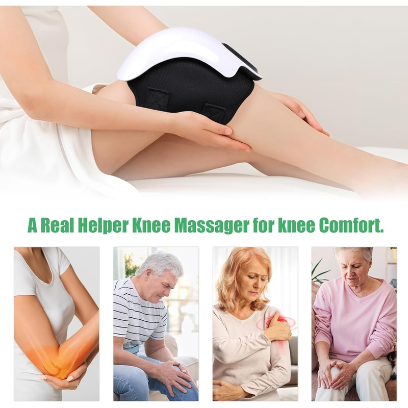 Smart Cordless Knee Massager With Vibration Therapy LED Touch Control For Comfortable Joint Relaxat 4