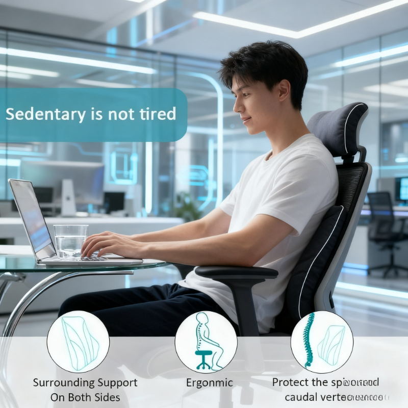 ErgoRebound Memory Foam Car Seat Lumbar Support Cushion For Office Chair And Driving Comfort 4