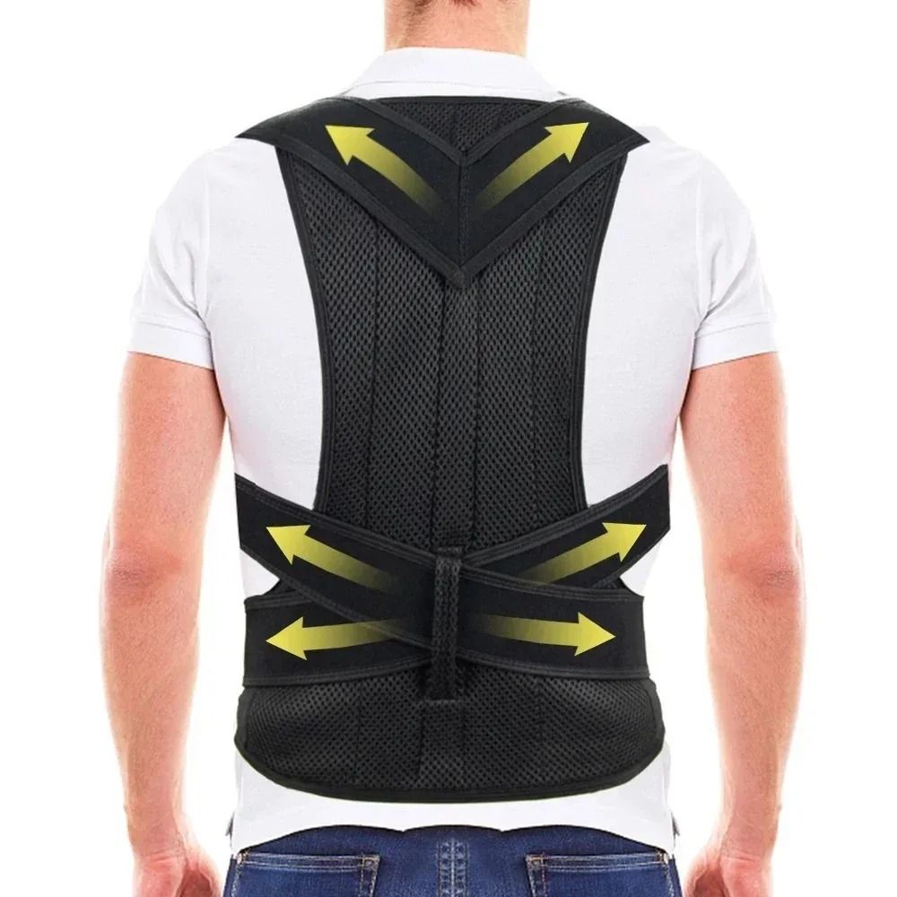Adjustable Posture Corrector Back Brace Lumbar Support Belt With Shoulder Alignment For Men And Wom 0