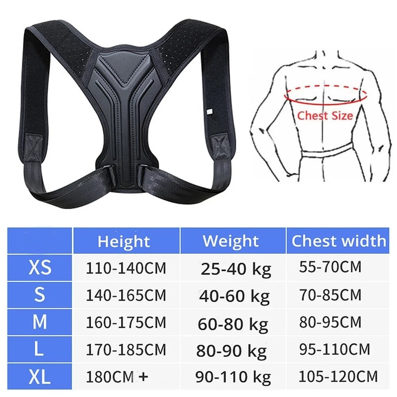 Adjustable Posture Corrector Belt With Clavicle Spine Support For Back Shoulder Alignment And Upper 5