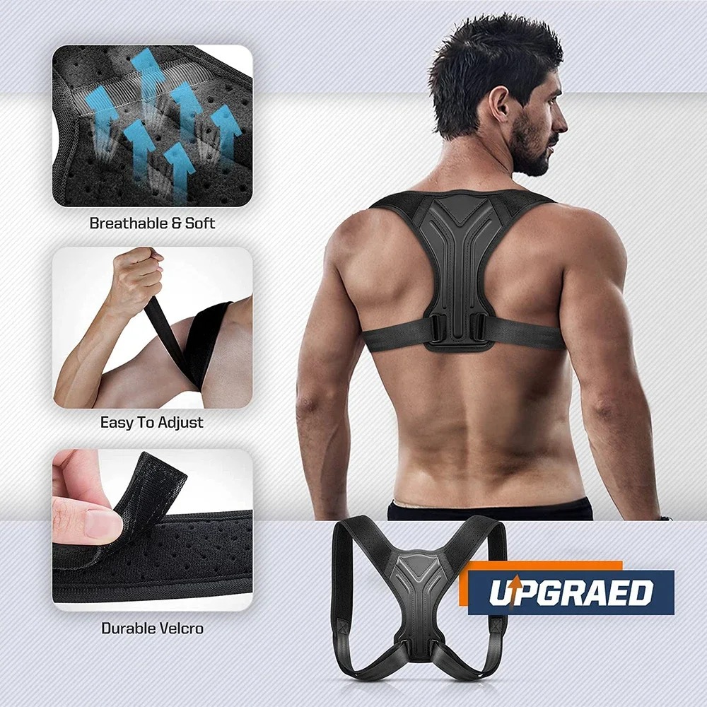 Adjustable Posture Corrector Belt With Clavicle Spine Support For Back Shoulder Alignment And Upper 3