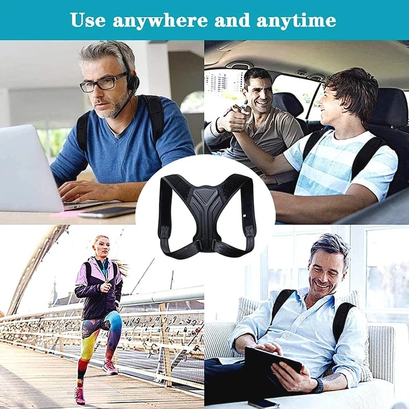 Adjustable Posture Corrector Belt With Clavicle Spine Support For Back Shoulder Alignment And Upper 4