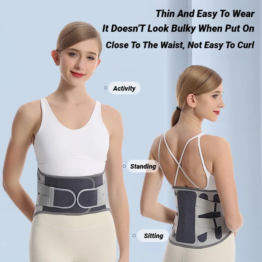 Adjustable Lumbar Support Belt for Lower Back Pain Relief Posture Corrector Back Brace for Men and Women