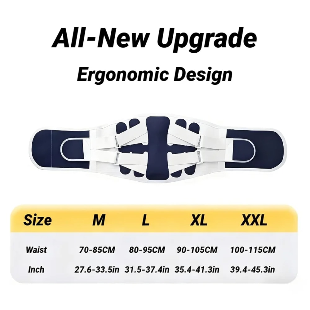 Adjustable Lumbar Support Belt for Lower Back Pain Relief Posture Corrector Back Brace for Men and Women
