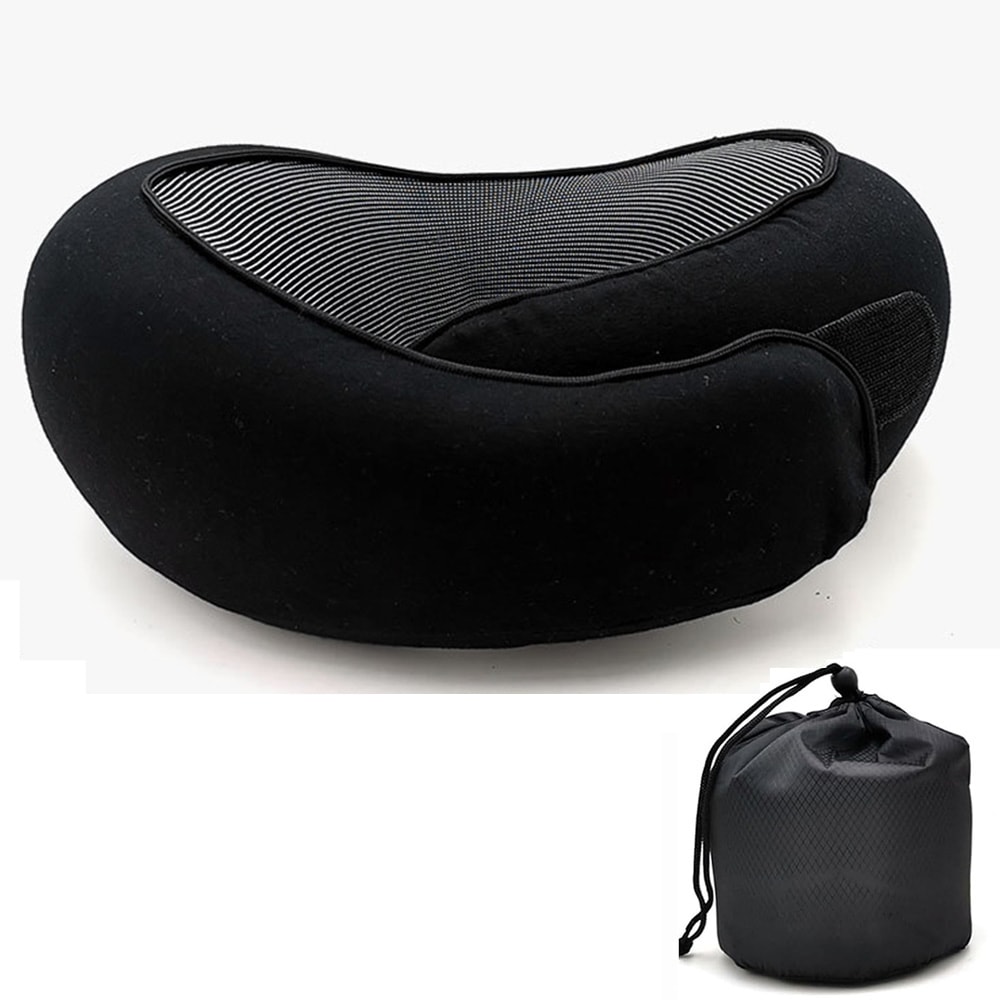 Snail Style Memory Foam Travel Neck Pillow With Adjustable Wrap Support For Airplane Office Nap And 7