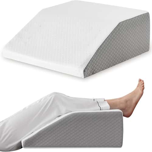 ErgoLift Memory Foam Leg Elevating Pillow Wedge for Side Sleeping Relief and Circulation Support