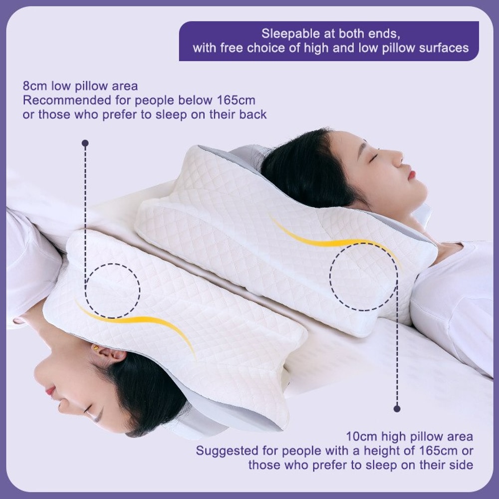 ErgoButterfly Cervical Memory Foam Pillow For Neck Pain Relief And Orthopedic Sleep Support 3