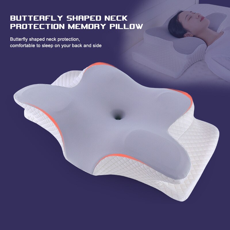 ErgoButterfly Cervical Memory Foam Pillow For Neck Pain Relief And Orthopedic Sleep Support 4