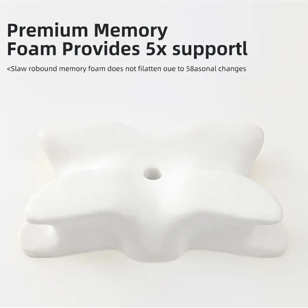 Butterfly Ergonomic Cervical Memory Foam Pillow For Neck Support And Pain Relief 4