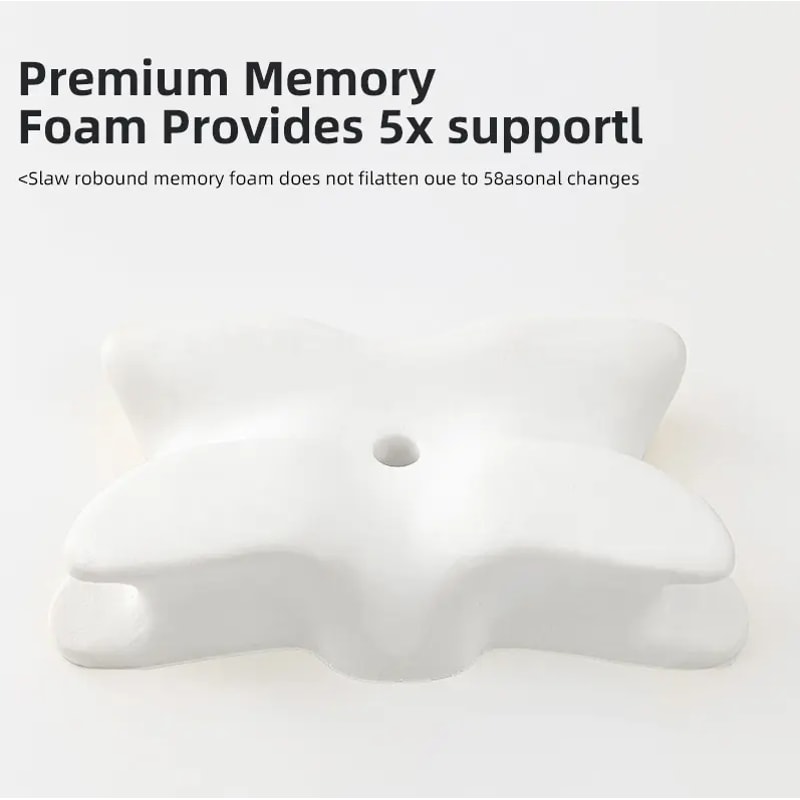 Butterfly Ergonomic Cervical Memory Foam Pillow For Neck Support And Pain Relief 4