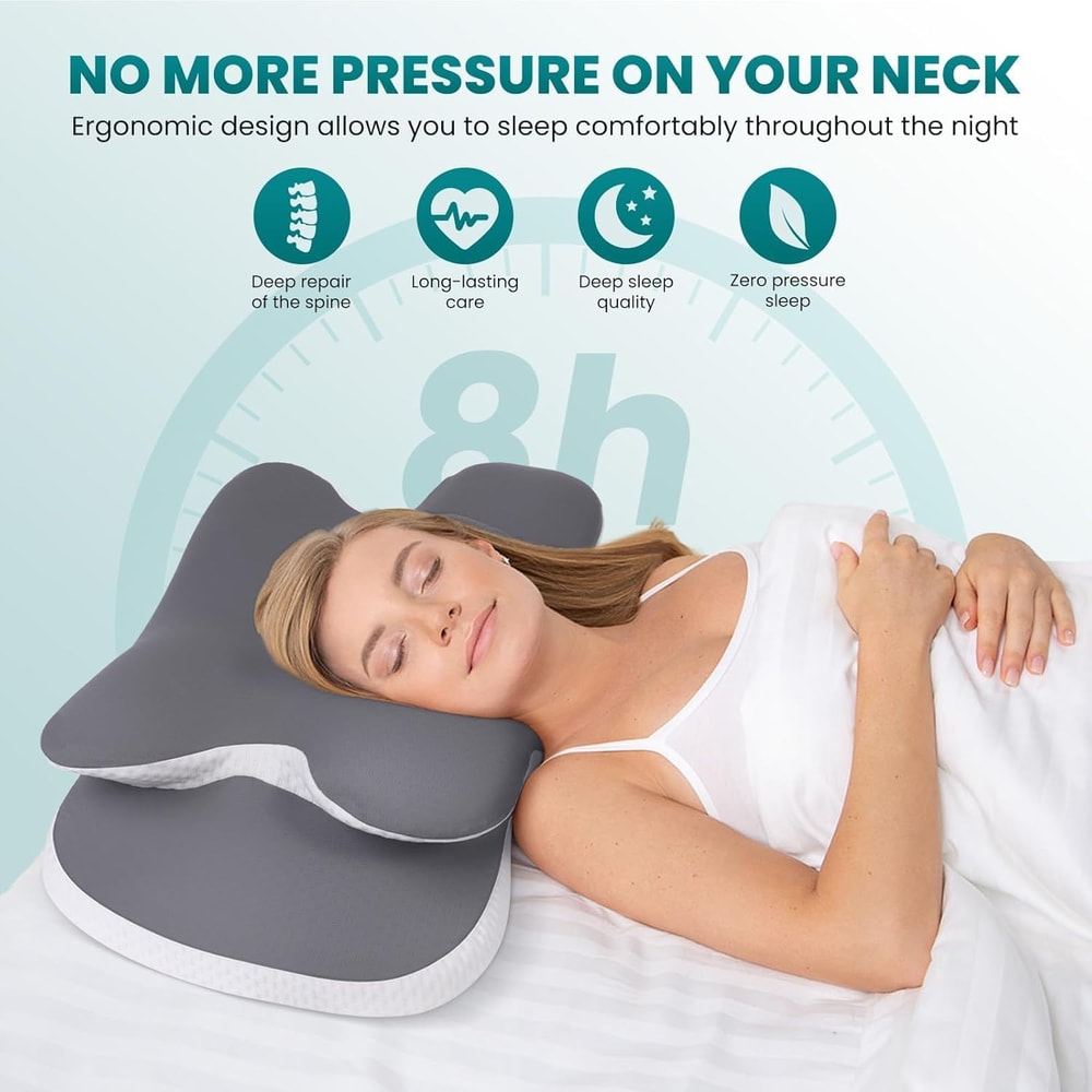 Ergonomic Cervical Neck Pillow Memory Foam Orthopedic Support Pillow With Silk Cover For Neck Shoul 5