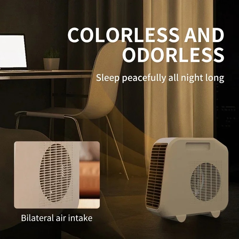 Portable Mini Space Heater Fast Heating Desktop Electric Fan Heater with Safety Cutoff for Dorm Office Room