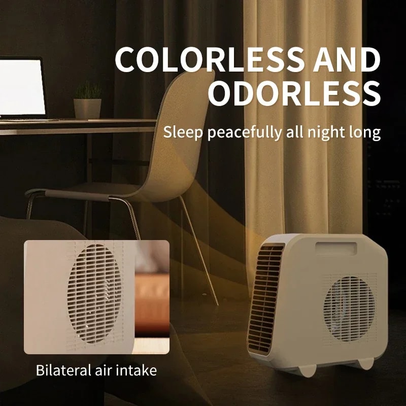 Portable Mini Space Heater Fast Heating Desktop Electric Fan Heater with Safety Cutoff for Dorm Office Room