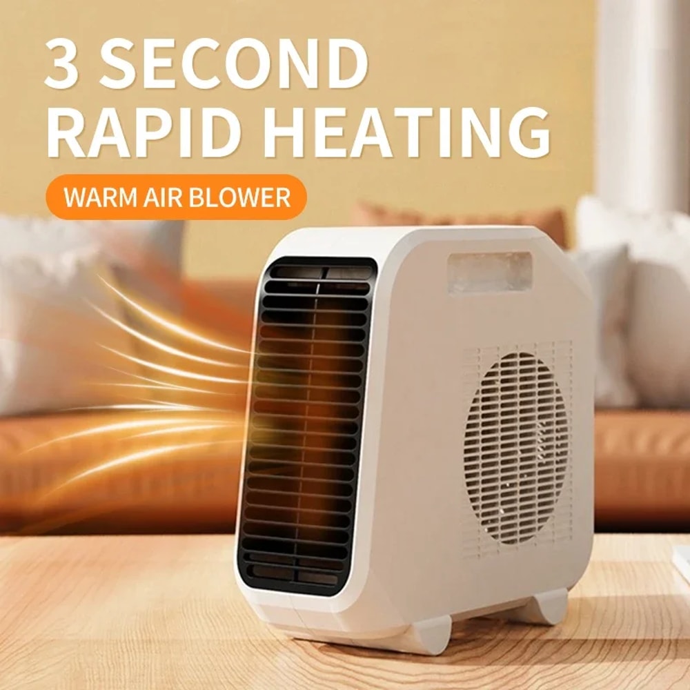 Portable Mini Space Heater Fast Heating Desktop Electric Fan Heater with Safety Cutoff for Dorm Office Room