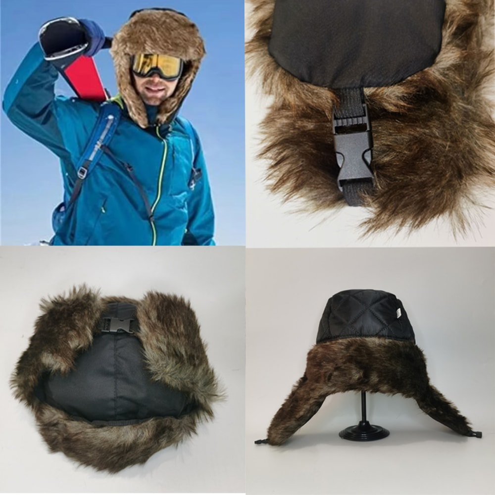 ArcticGuard Winter Trapper Hat With Faux Fur Lining Windproof Russian Ushanka Hat For Men Outdoor S 3
