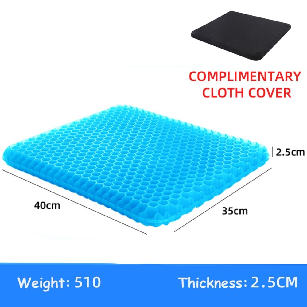 ErgoCool Honeycomb Gel Seat Cushion For Long Sitting Breathable Pressure Relief Seat Cushion For O 6