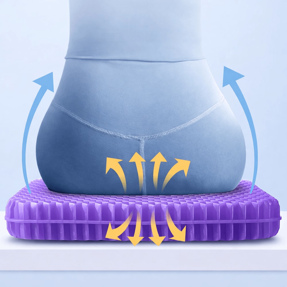 Cooling Honeycomb Gel Seat Cushion For Car Office Chair Pressure Relief Tailbone Support 0