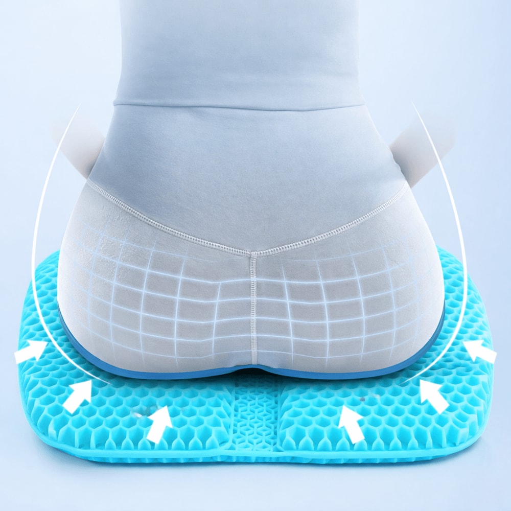 Cooling Gel Seat Cushion Honeycomb Design Pressure Relief Pad For Office Chair Car Wheelchair Tailb 0
