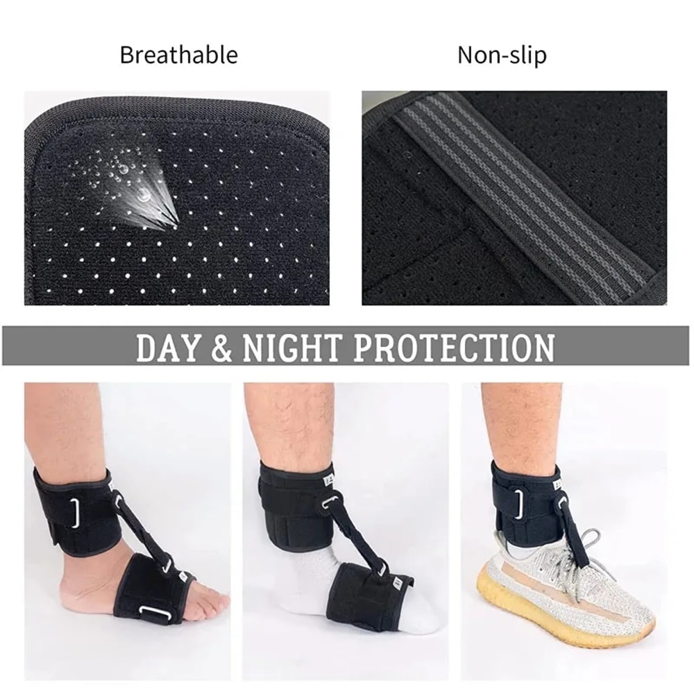 Adjustable Foot Drop Brace With Shoe Strap Ankle Support Splint For Walking Relief 4