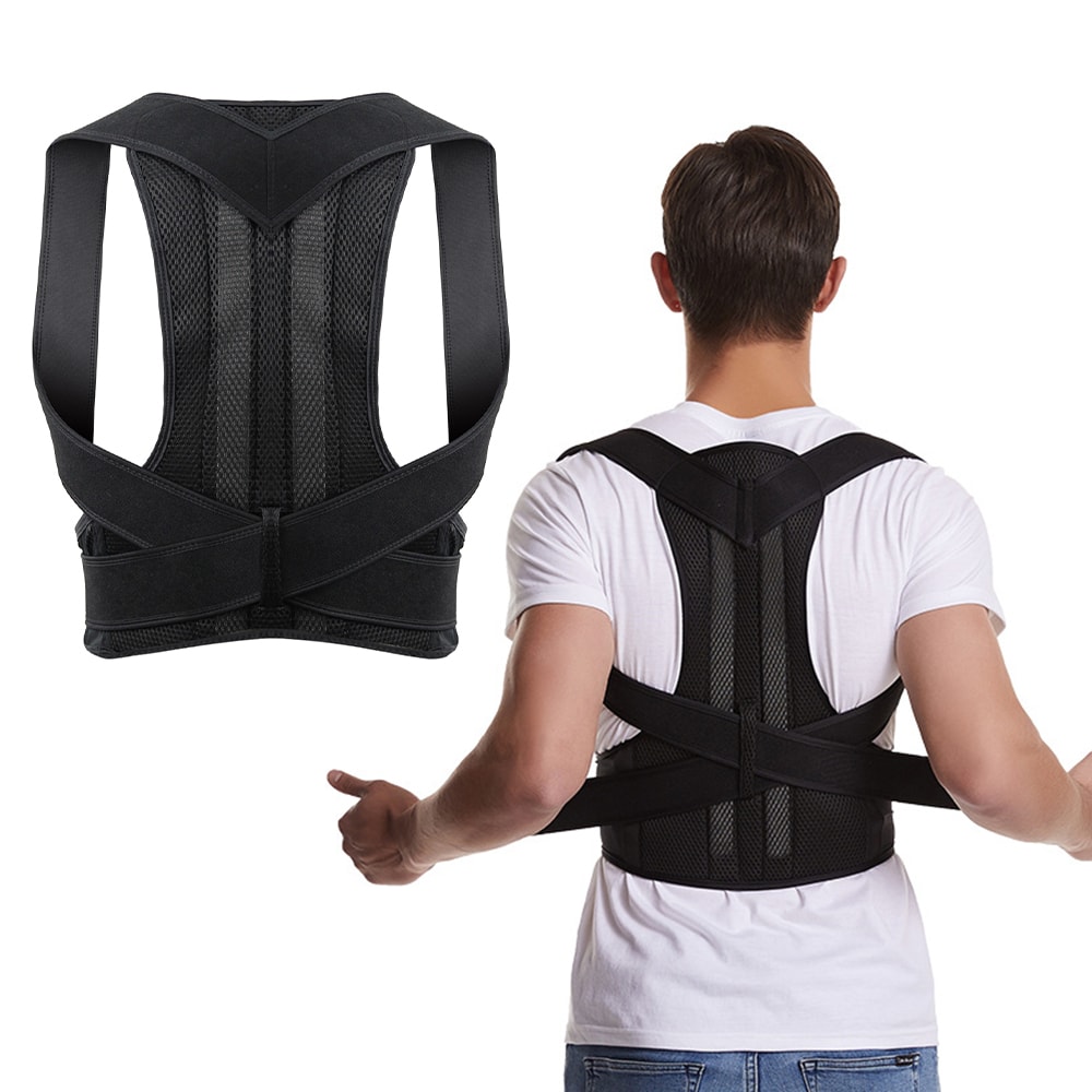 Adjustable Back Brace Posture Corrector With Lumbar Support Belt For Men And Women Breathable Shoul 0