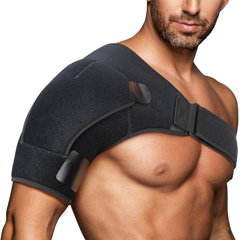 Adjustable Compression Shoulder Brace Support Sleeve for Rotator Cuff Stability and Pain Relief