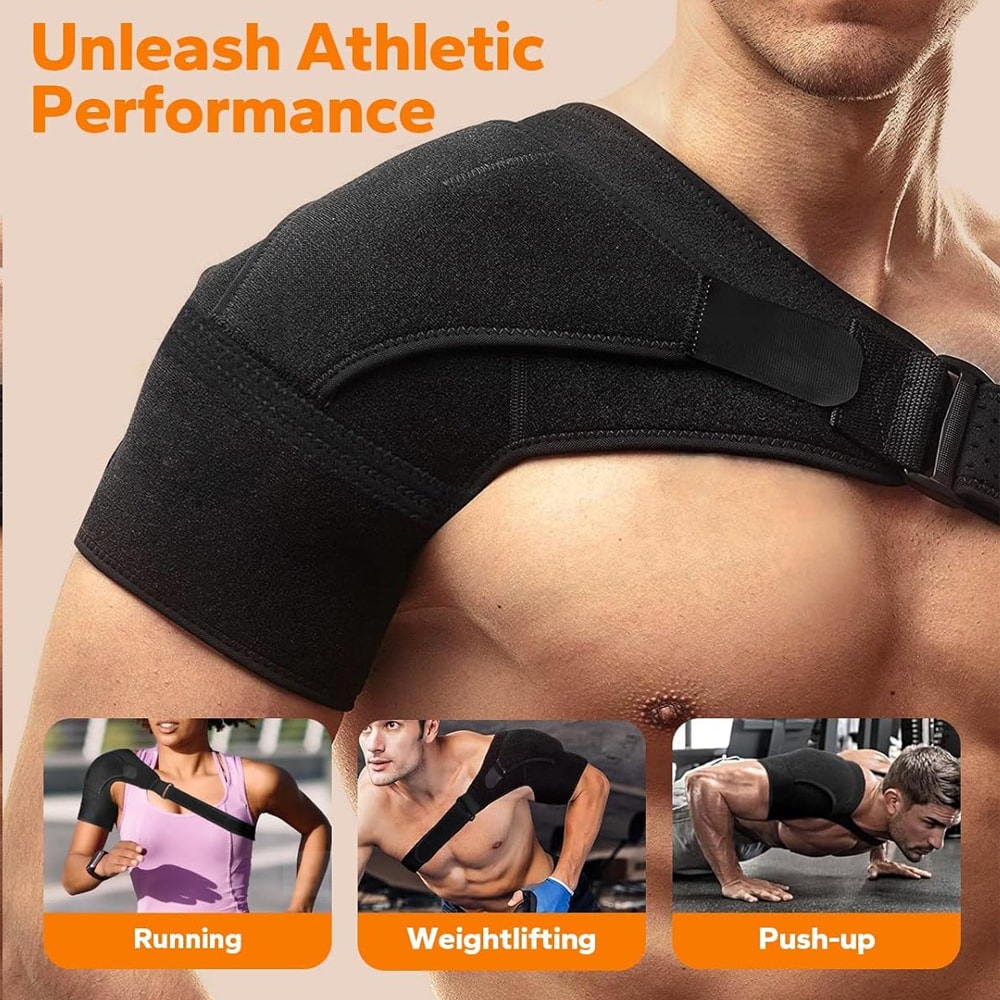 Adjustable Shoulder Brace Support Sleeve for Rotator Cuff Support and AC Joint Relief Stability Wrap