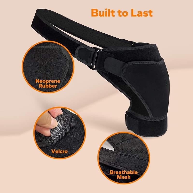 Adjustable Shoulder Brace Support Sleeve for Rotator Cuff Support and AC Joint Relief Stability Wrap