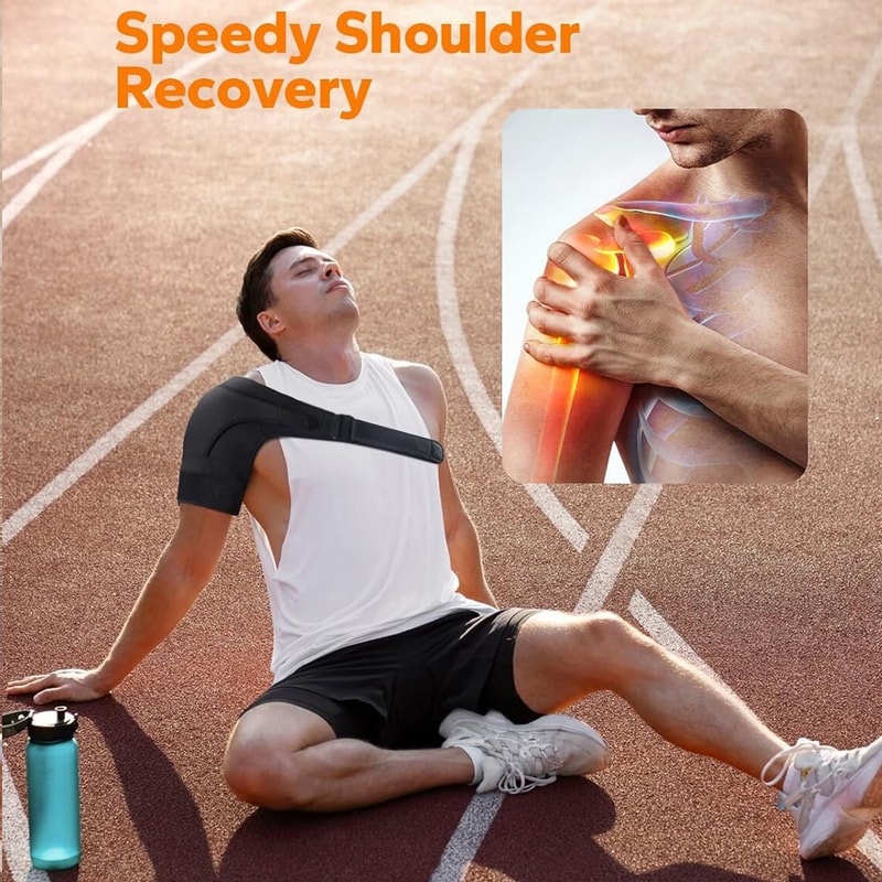 Adjustable Shoulder Brace Support Sleeve for Rotator Cuff Support and AC Joint Relief Stability Wrap