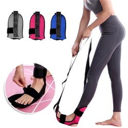 segmented yoga stretch strap for flexibility and ankle rehabilitation band for physical therapy and home fitness