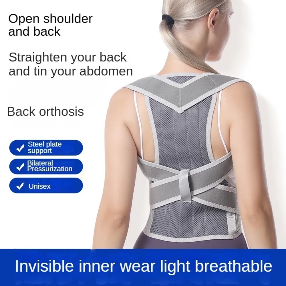 Adjustable Upper Back Posture Corrector Brace With Lumbar Support For Scoliosis And Spine Alignment