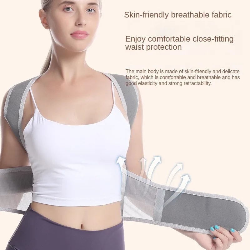 Adjustable Upper Back Posture Corrector Brace With Lumbar Support For Scoliosis And Spine Alignment